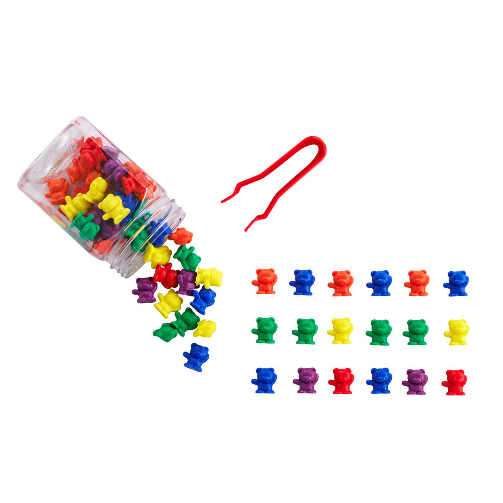 Edxeducation Colorful Bear Counters - Educational Sorting Toy in Mini Jar, Set of 60