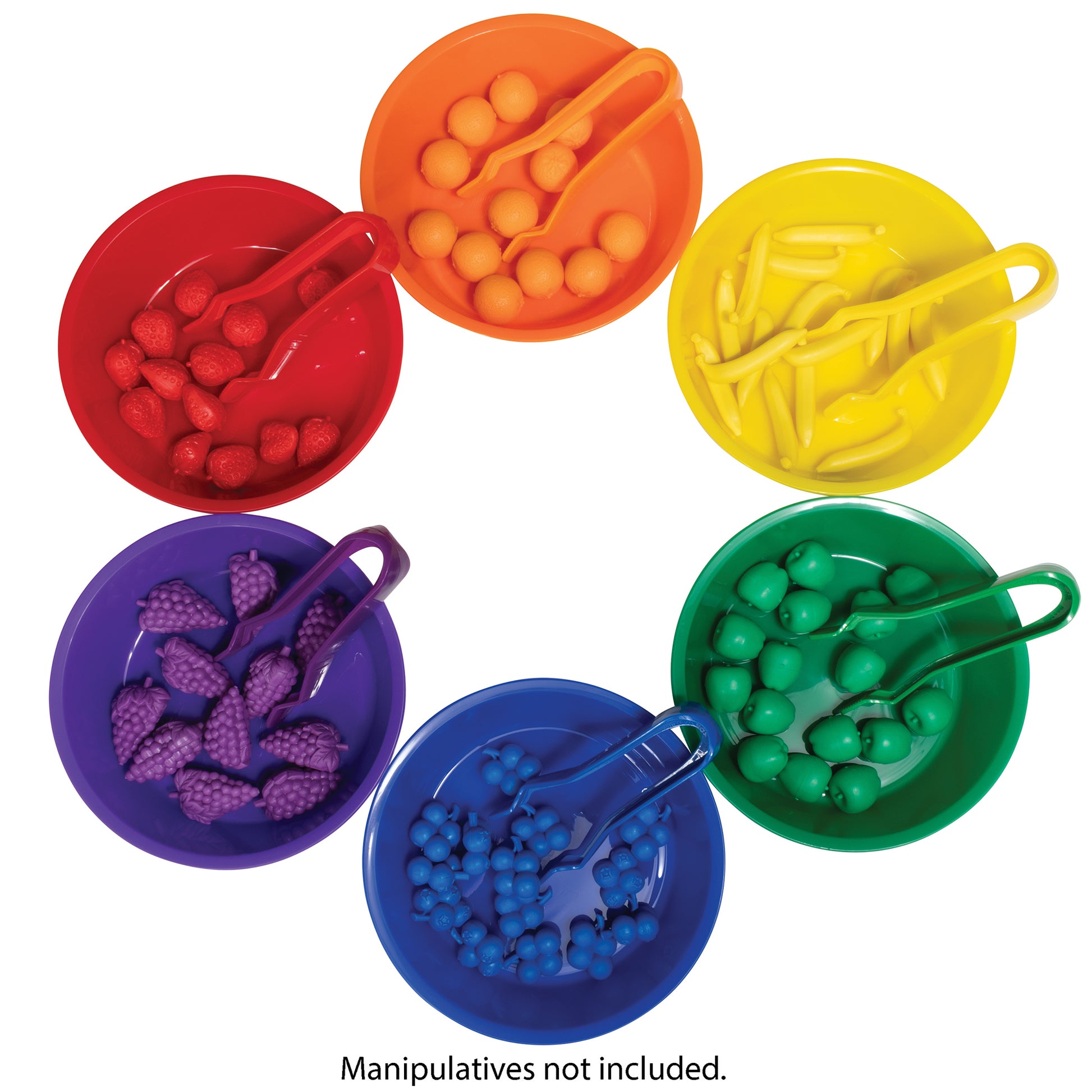 edxeducation Colorful Sorting Bowls & Tweezers Playset - 18m+ - 6 Vibrant Colors
