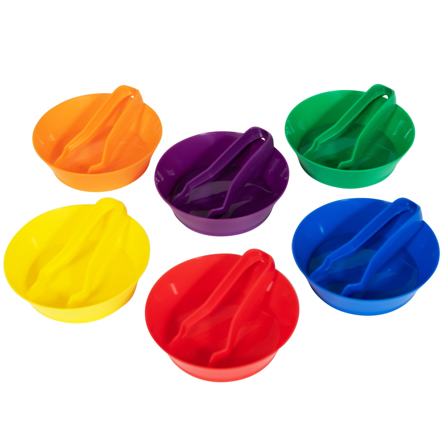 edxeducation Colorful Sorting Bowls & Tweezers Playset - 18m+ - 6 Vibrant Colors