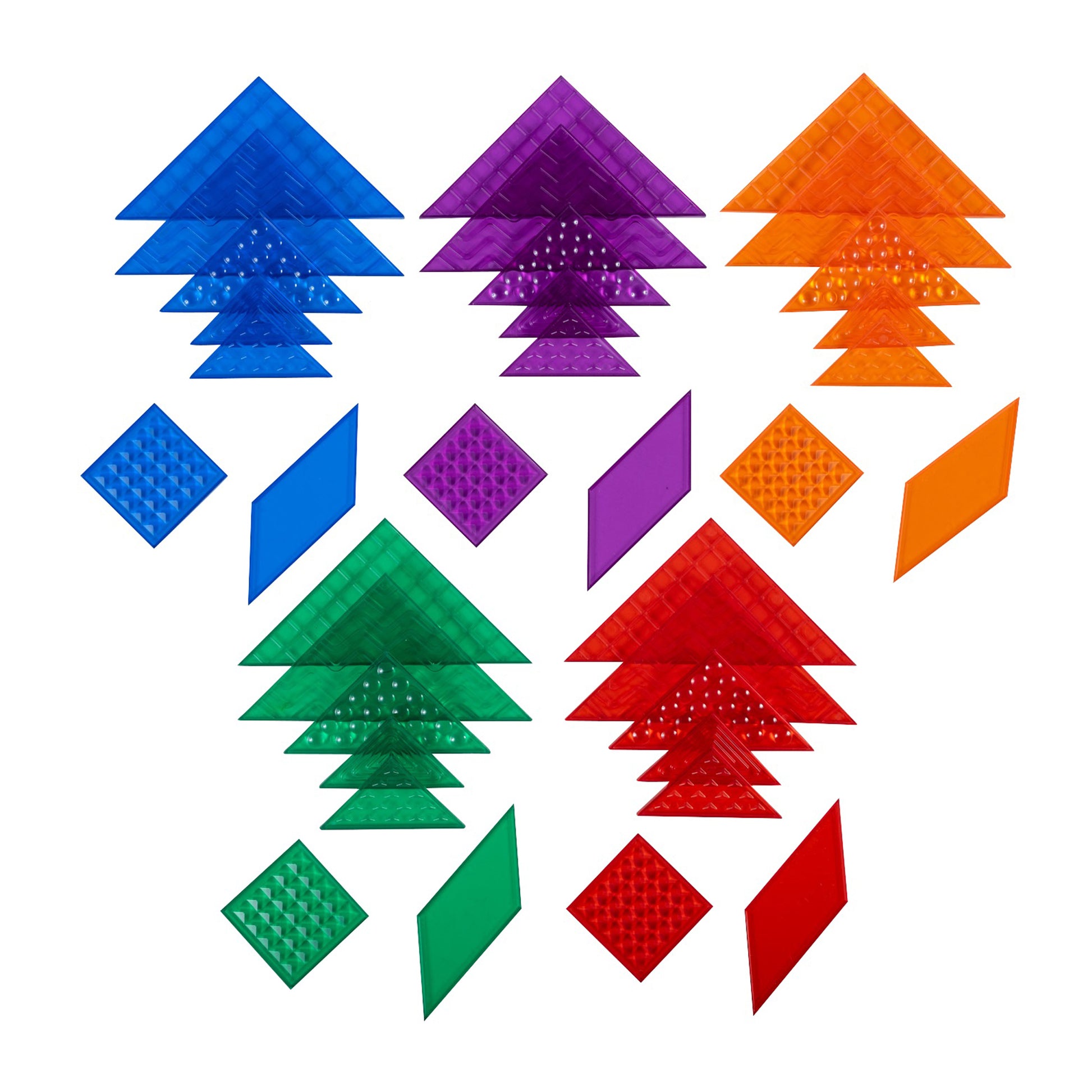 edxeducation Translucent Tactile Tangrams - Sensory Exploration Set