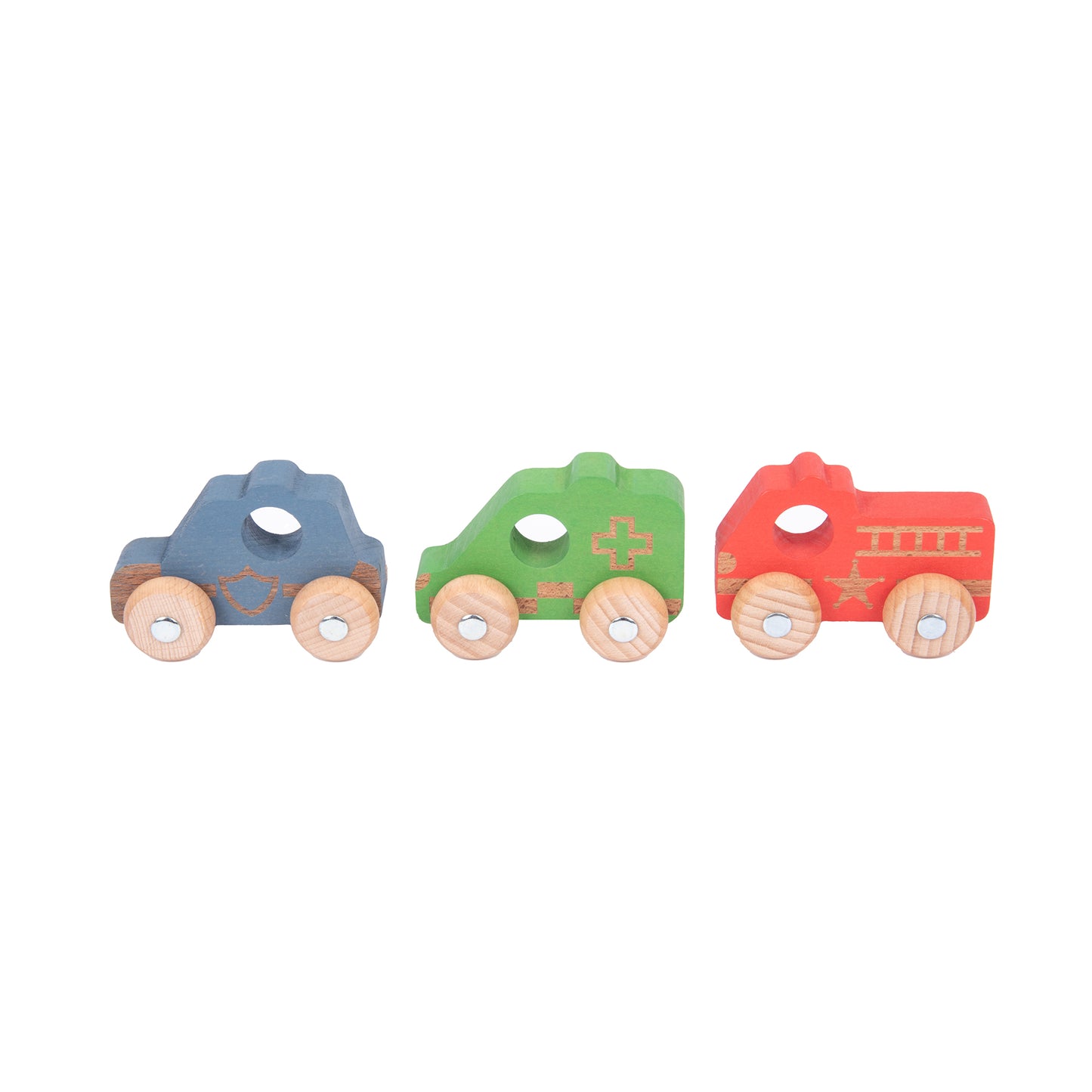 TickiT Rainbow Wooden Vehicles – Colorful Toddler Playset