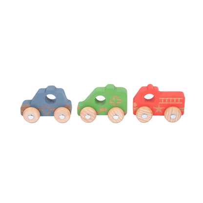 TickiT Rainbow Wooden Vehicles – Colorful Toddler Playset
