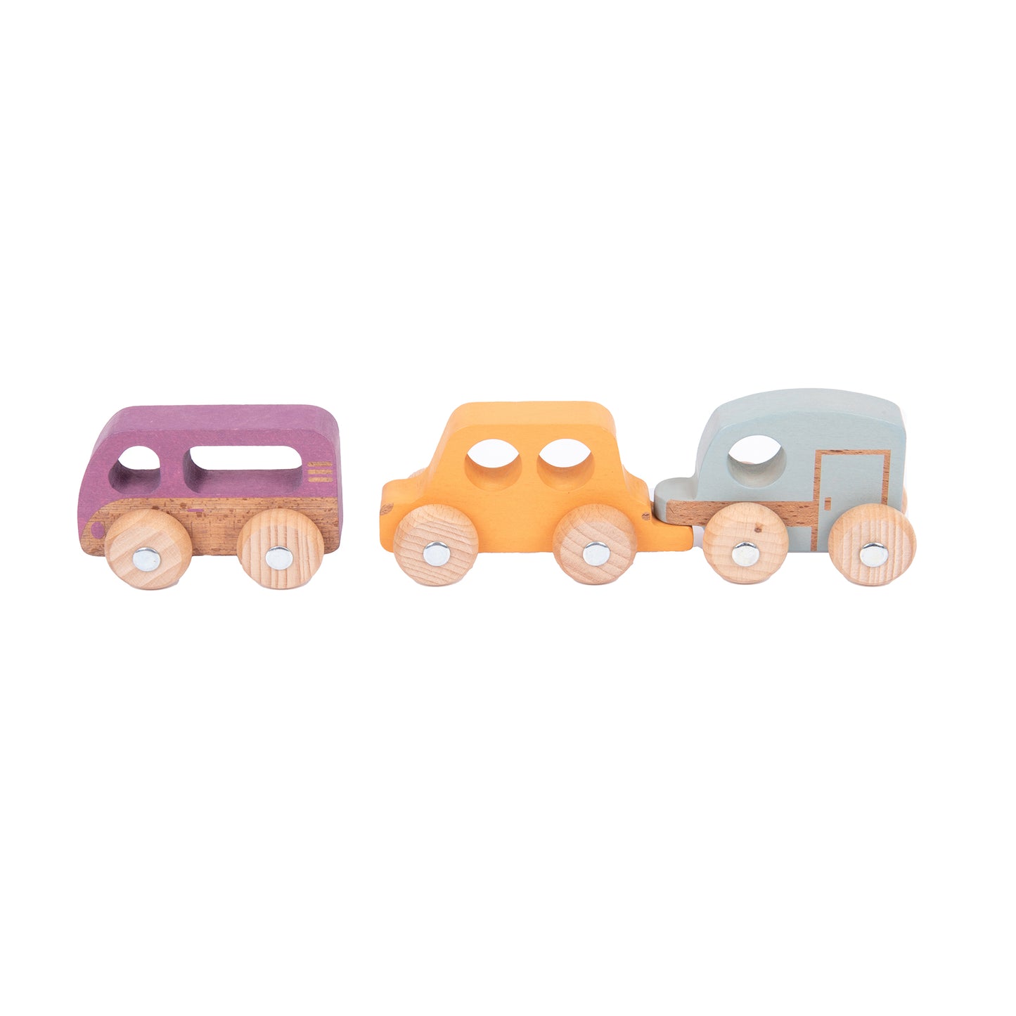TickiT Rainbow Wooden Vehicles – Colorful Toddler Playset