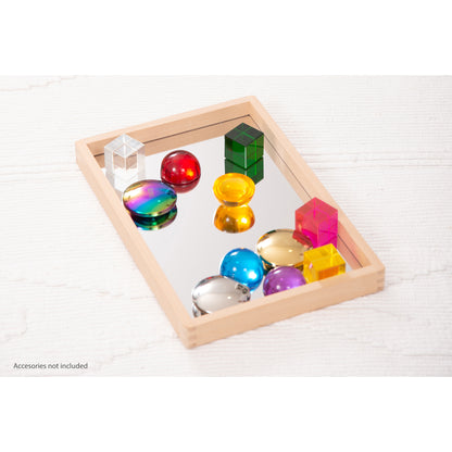 TickiT Small Wooden Mirror Tray - Reflective Learning Adventure
