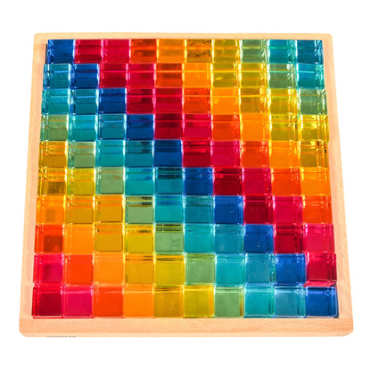 TickiT Gem Cube Mirror Tray - Colorful Sensory Exploration