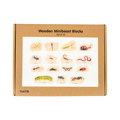 TickiT Wooden Minibeast Blocks – 15 Piece Learning Set