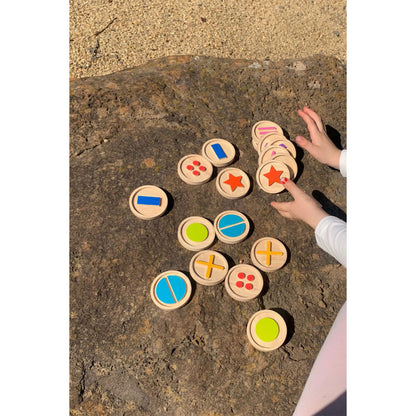 The Freckled Frog Let's Feel - Tactile Sensory Disks - Colorful Beechwood