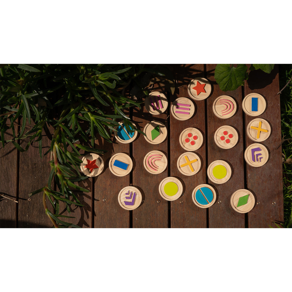 The Freckled Frog Let's Feel - Tactile Sensory Disks - Colorful Beechwood