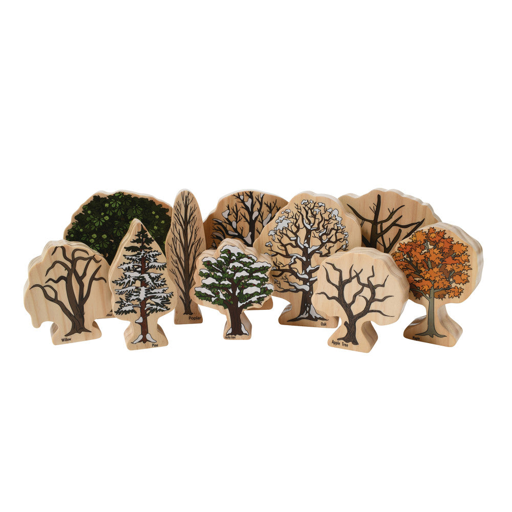 The Freckled Frog All Seasons Wooden Tree Blocks - Set of 10 - Ages 2+