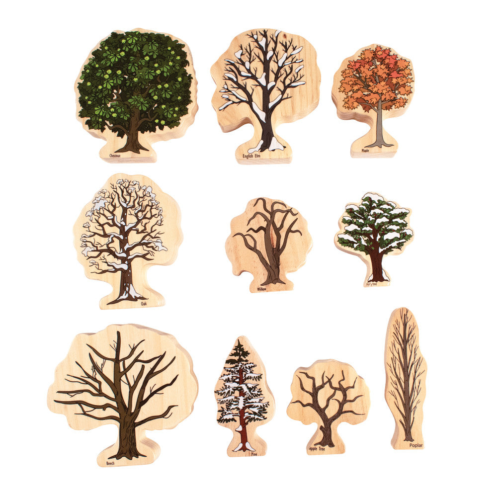 The Freckled Frog All Seasons Wooden Tree Blocks - Set of 10 - Ages 2+