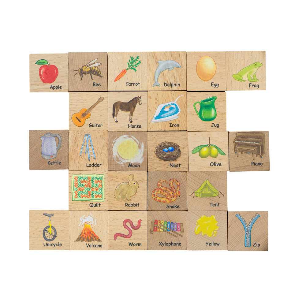 The Freckled Frog Beechwood ABC Blocks – Educational Toy