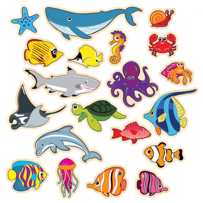 Spark & Wow Wooden Magnets - Sea Life Exploration Set - 20 Pieces