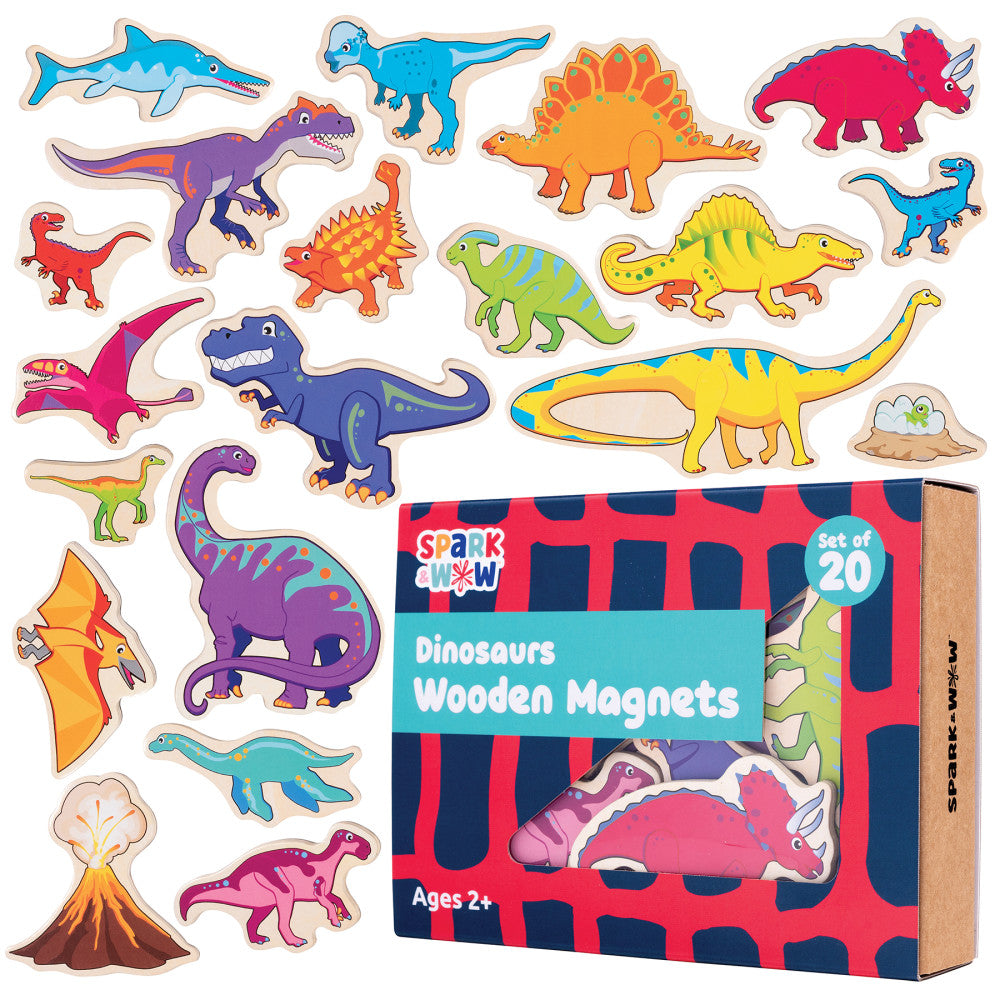 Spark & Wow Dinosaur Adventure Wooden Magnet Set - 20 Pieces