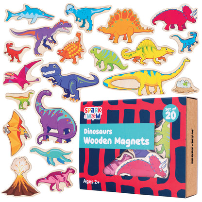 Spark & Wow Dinosaur Adventure Wooden Magnet Set - 20 Pieces