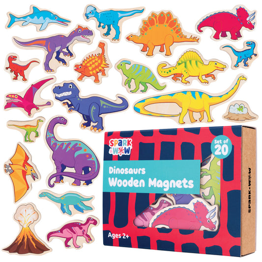Spark & Wow Dinosaur Adventure Wooden Magnet Set - 20 Pieces
