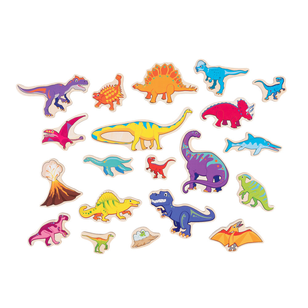 Spark & Wow Dinosaur Adventure Wooden Magnet Set - 20 Pieces