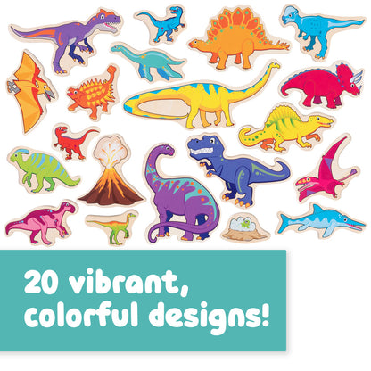 Spark & Wow Dinosaur Adventure Wooden Magnet Set - 20 Pieces