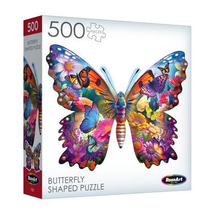 RoseArt Majestic Butterfly Shaped Jigsaw Puzzle - 500 pc