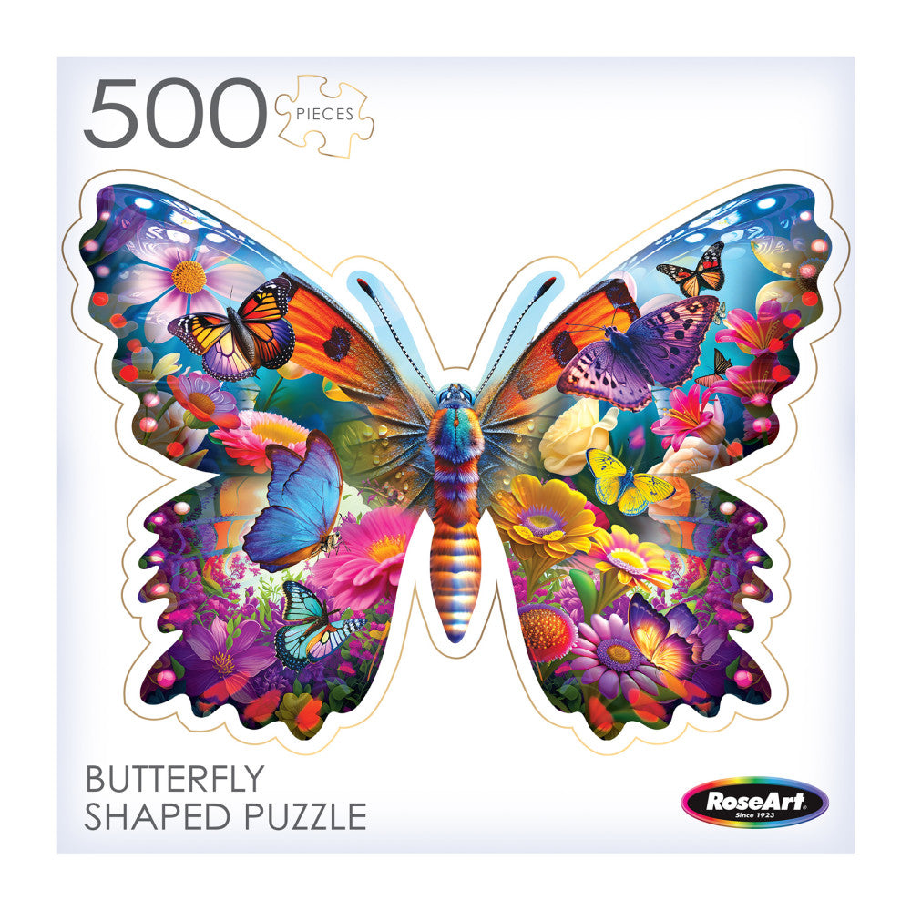RoseArt Majestic Butterfly Shaped Jigsaw Puzzle - 500 pc