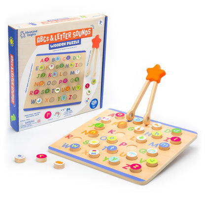 Educational Insights ABCs & Letter Sounds 26-Piece Wooden Puzzle
