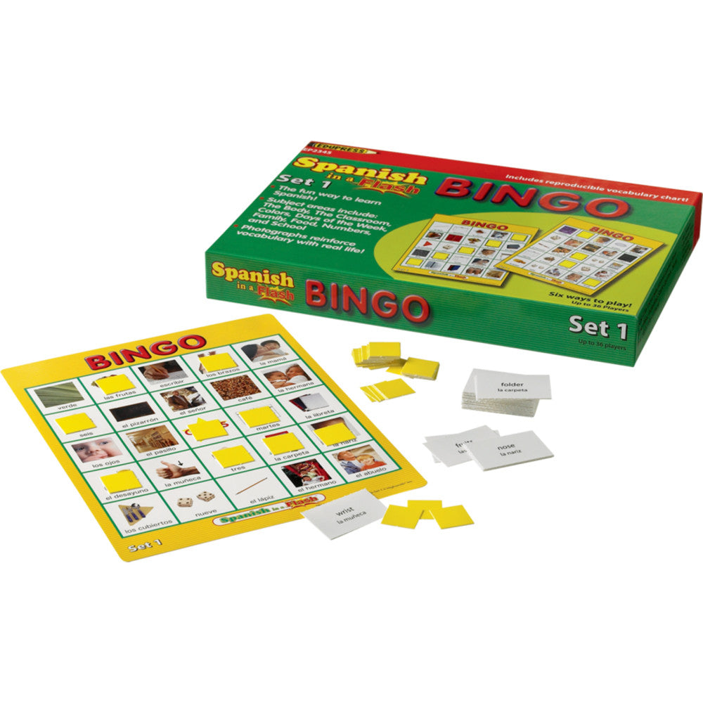 Edupress Spanish in a Flash Bingo Game Set 1 - Educational Learning Toy
