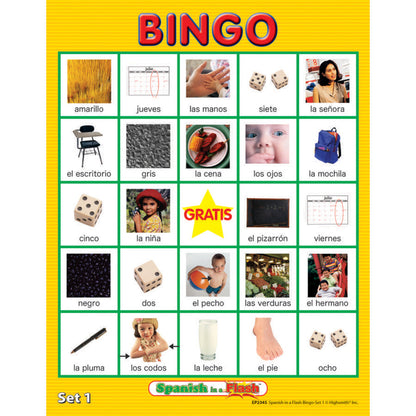 Edupress Spanish in a Flash Bingo Game Set 1 - Educational Learning Toy