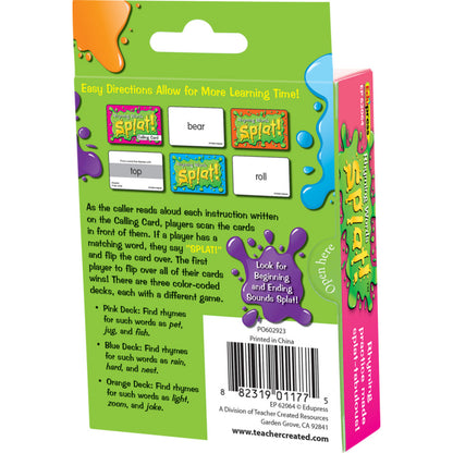 Teacher Created Resources Rhyming Words Splat Game - Color-Coded Decks