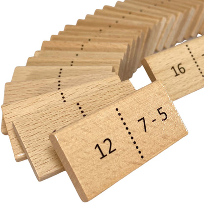 Extasticks Mathomino Plus & Minus Wooden Math Domino Game
