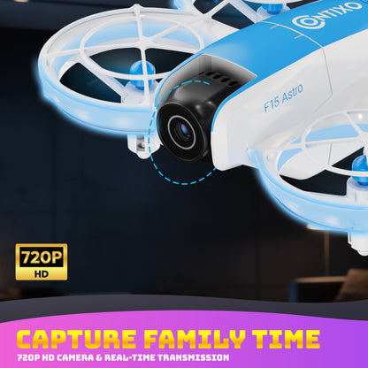 Contixo F15 Astro blue and white mini drone with 720P HD camera and remote control