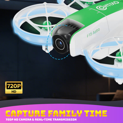 Contixo F15 Astro mini drone with 720P HD camera, white and green design