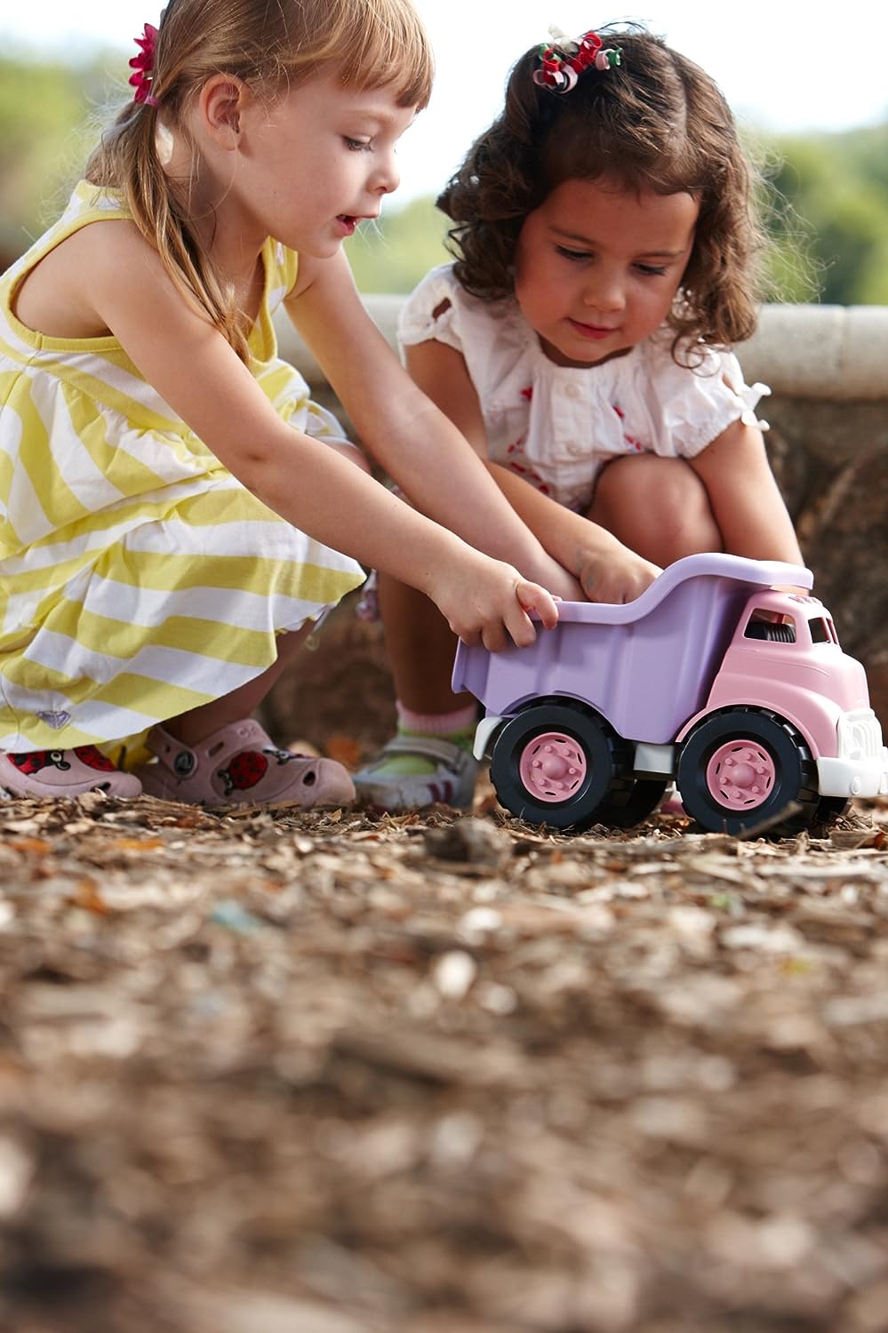 Green Toys Eco-Friendly Pink Dump Truck for Toddlers, Made from Recycled Plastic