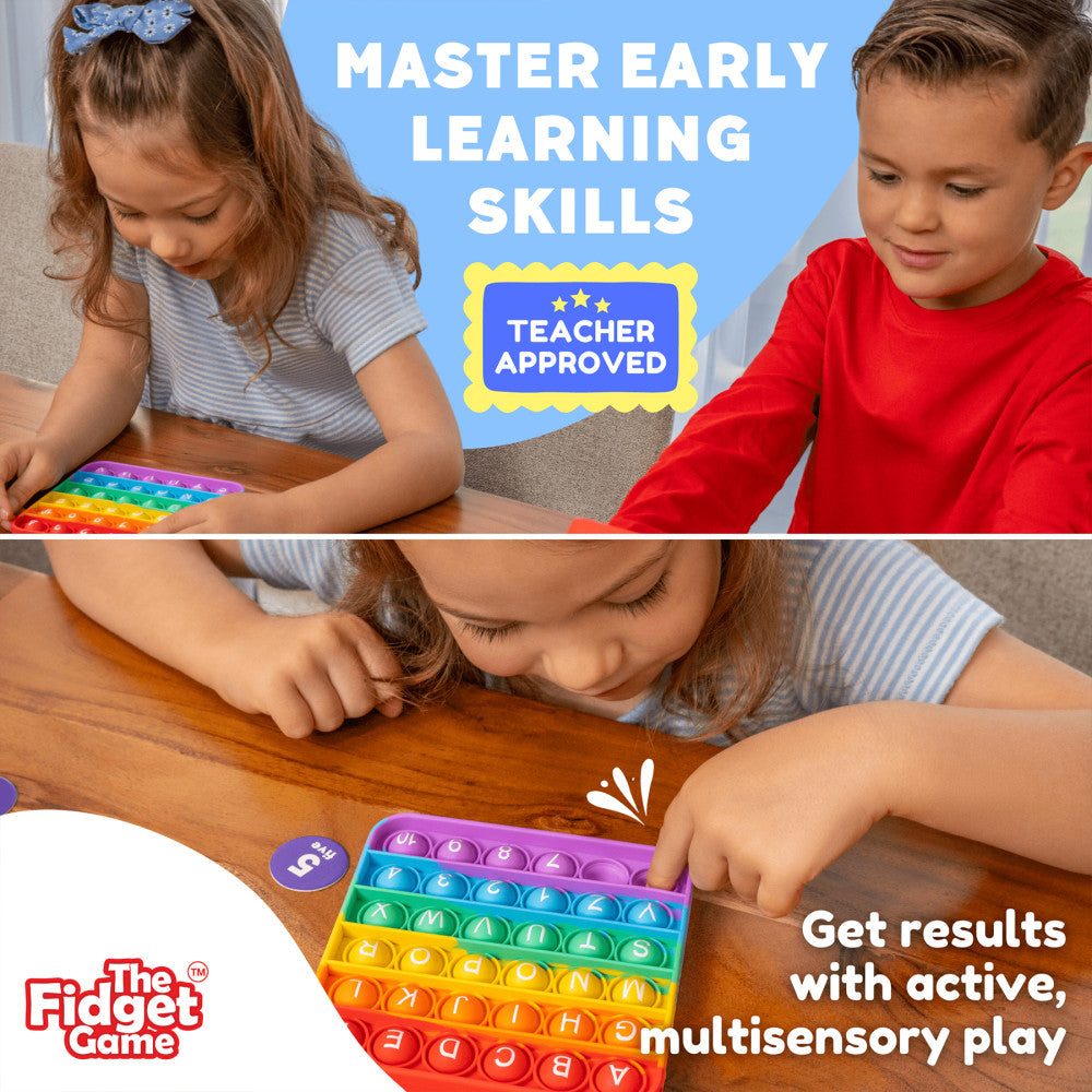 The Fidget Game ABC Bingo Educational Popping Mat Set