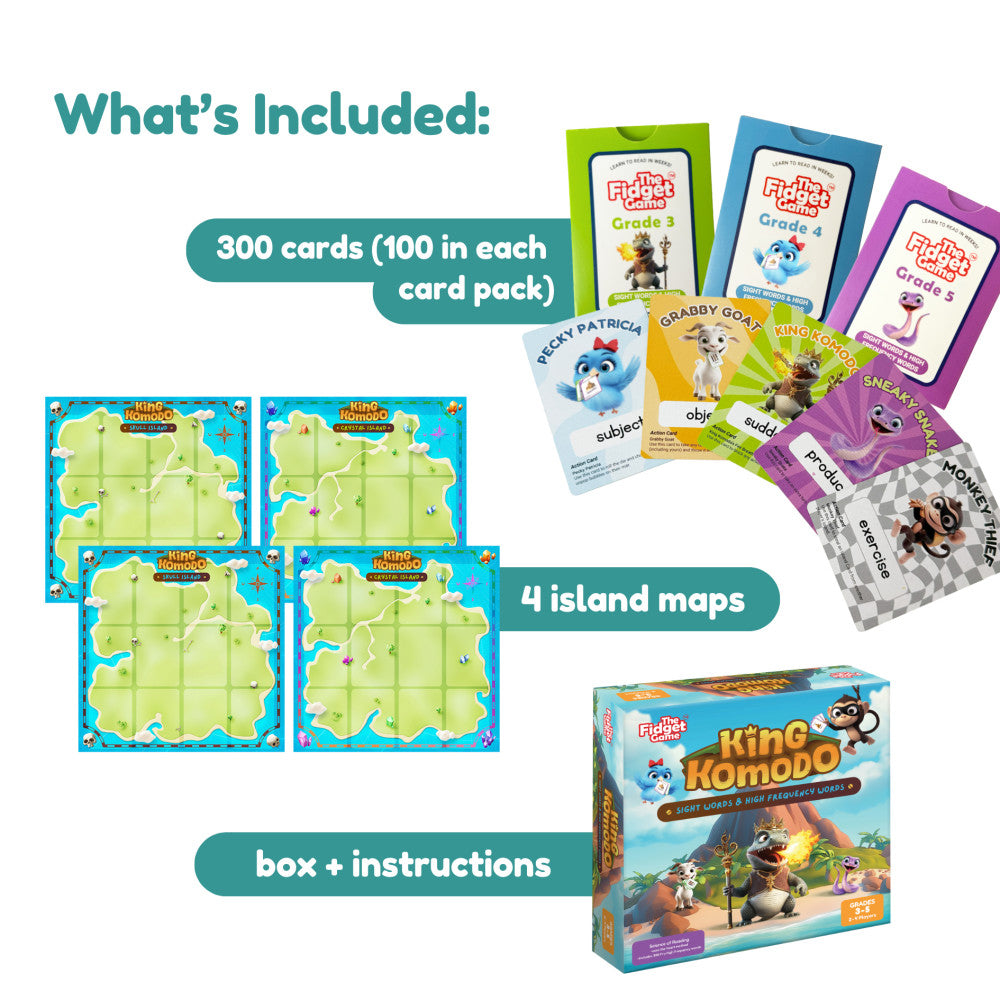 The Fidget Game King Komodo Educational Sight Word Adventure