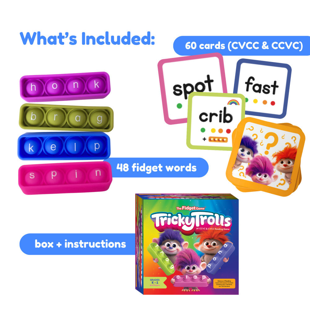 Tricky Trolls Fidget Game Blending Bingo Educational Game