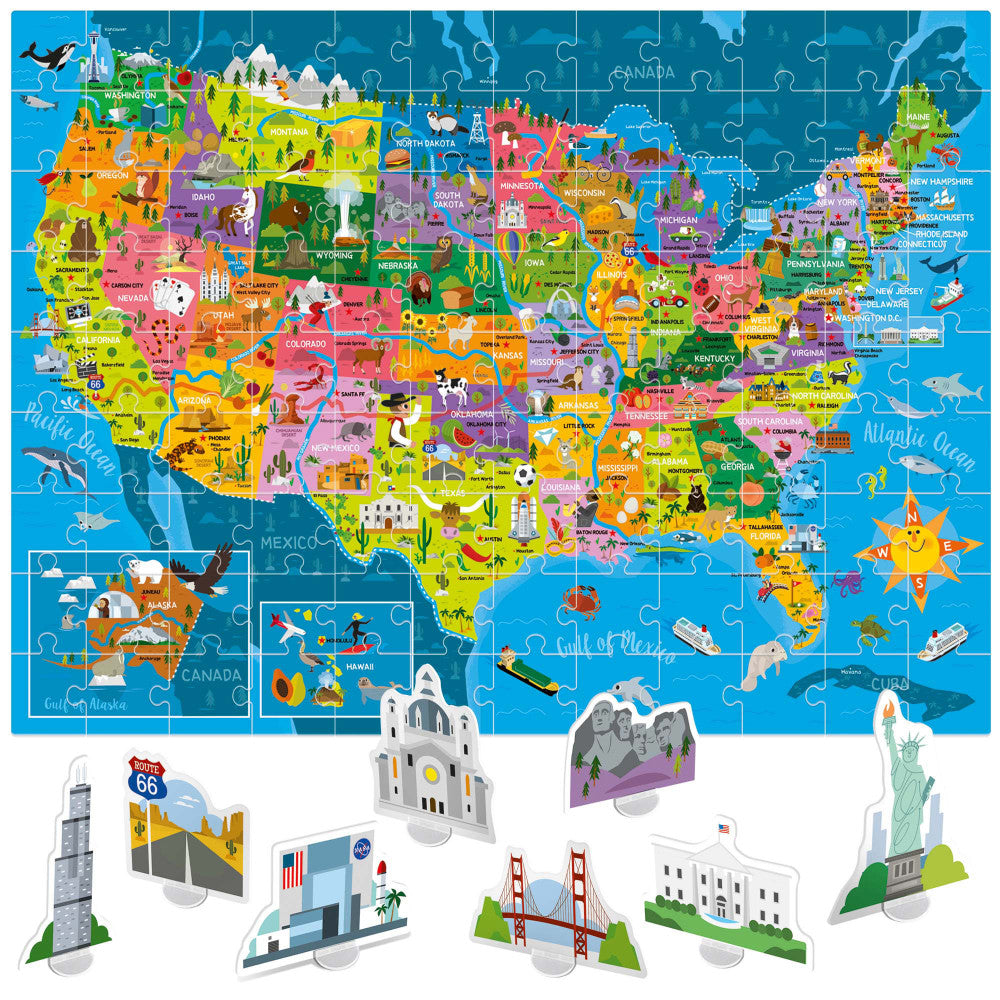 Headu Discover the USA Puzzle - 108 pc