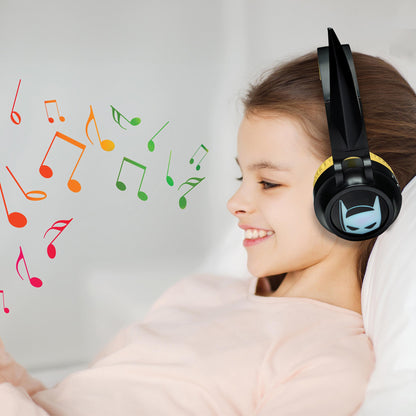 Batman-Themed Foldable Bluetooth & Wired Headphones - Volume Safe