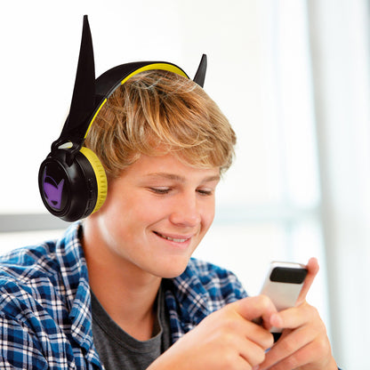 Batman-Themed Foldable Bluetooth & Wired Headphones - Volume Safe