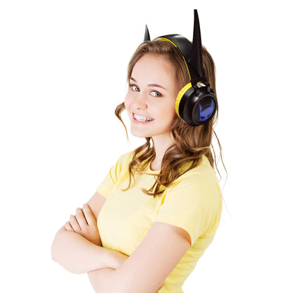 Batman-Themed Foldable Bluetooth & Wired Headphones - Volume Safe