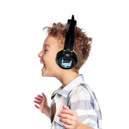 Batman-Themed Foldable Bluetooth & Wired Headphones - Volume Safe