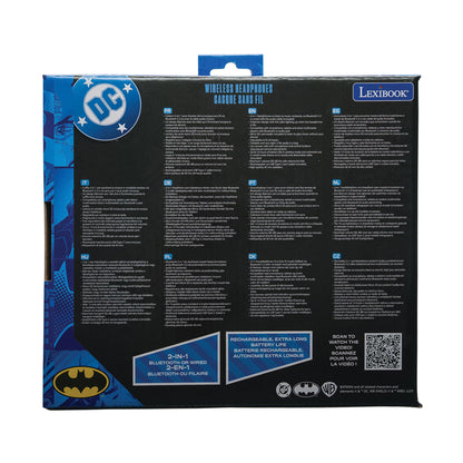 Batman-Themed Foldable Bluetooth & Wired Headphones - Volume Safe