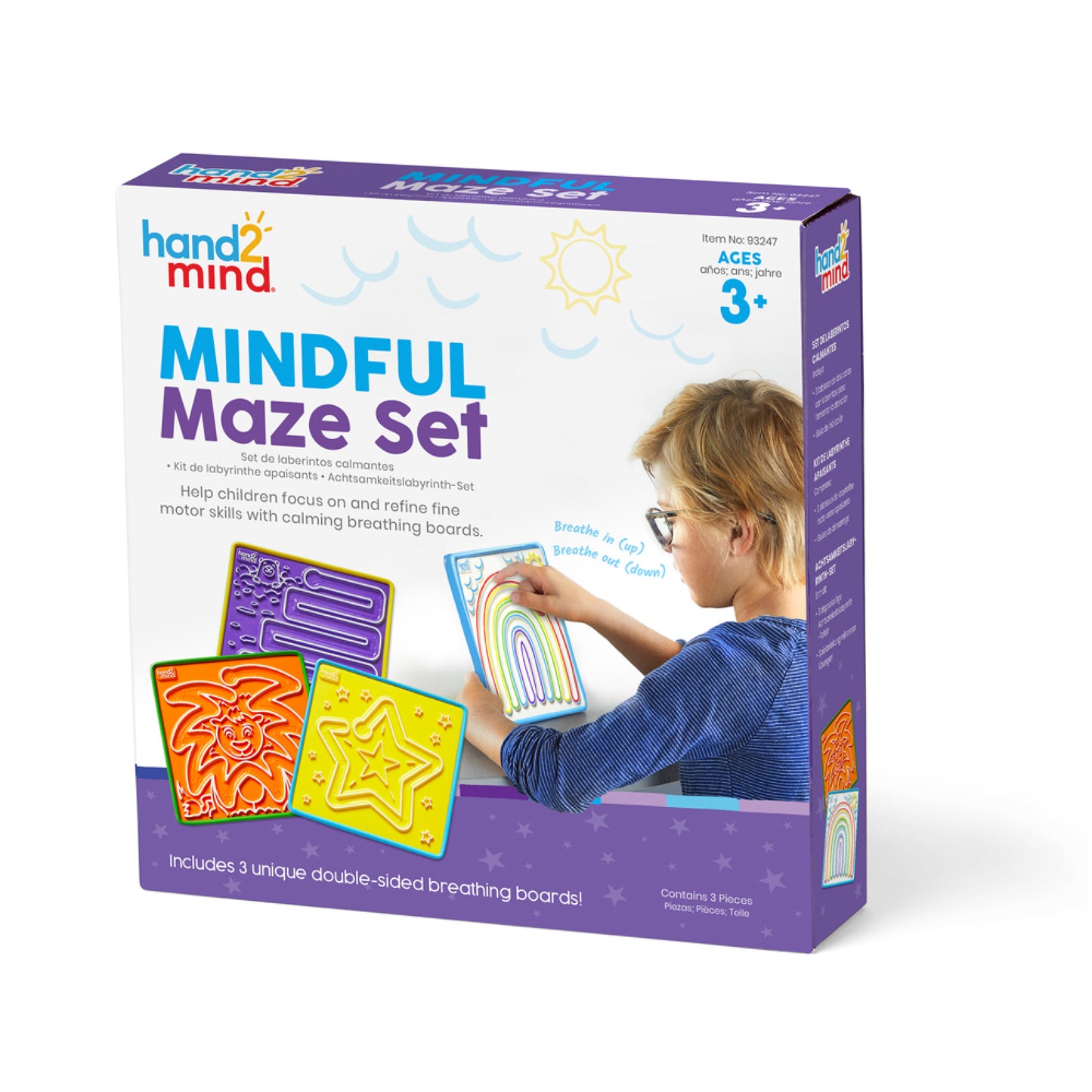 Hand2Mind Mindful Maze Set - Breathe & Play Guided Experience