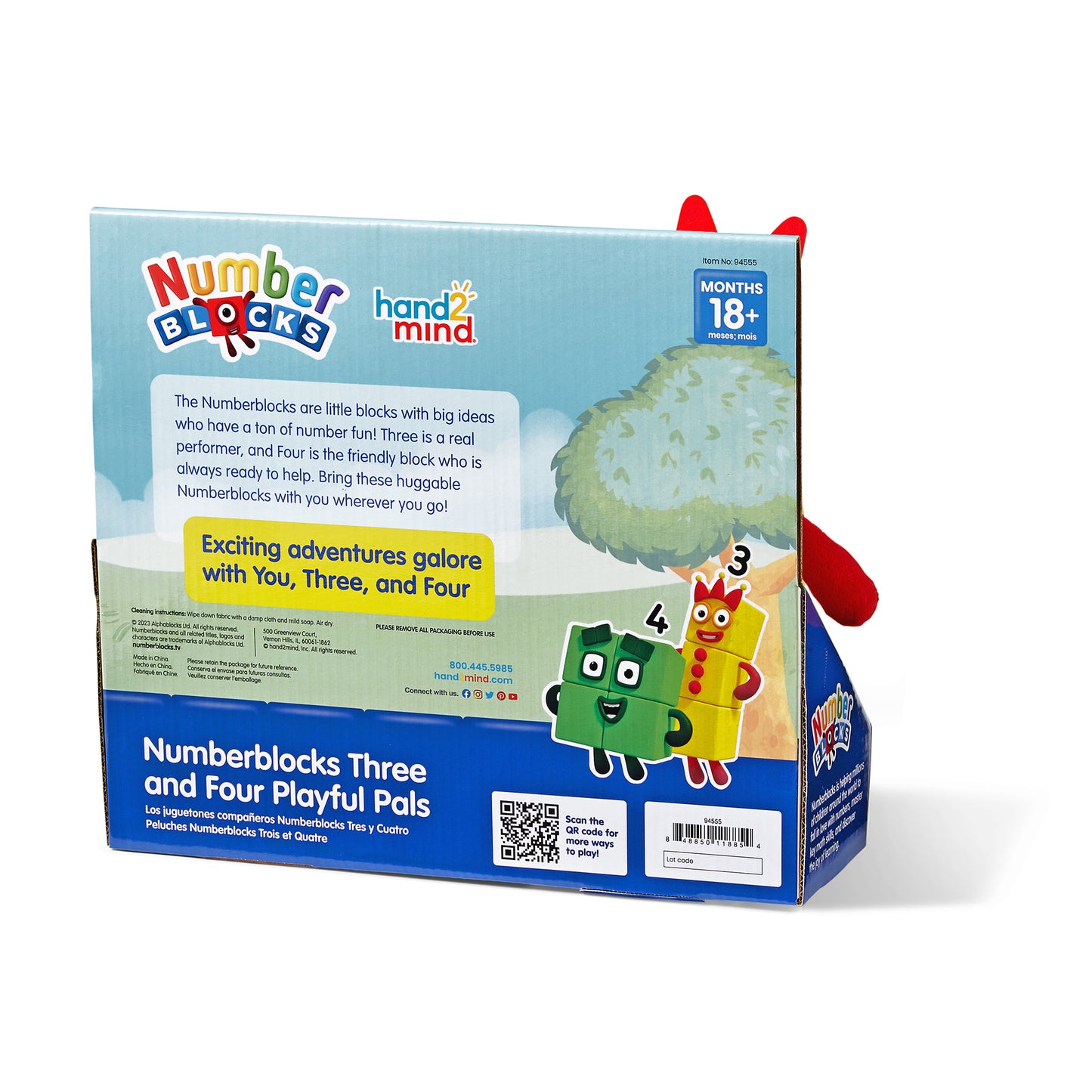 Hand2Mind Numberblocks 3 & 4 Playful Pals Plush