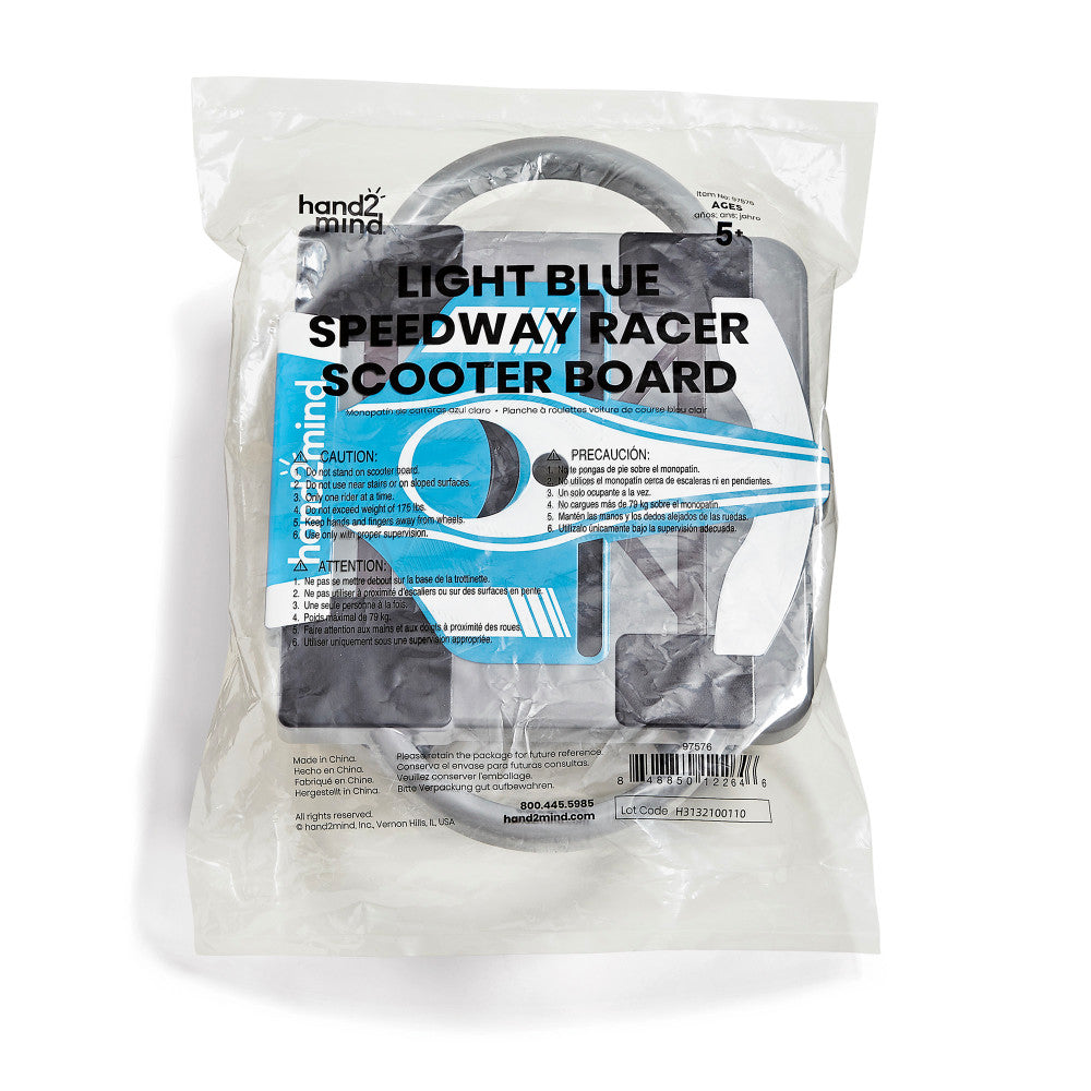 Hand2Mind Speedway Racer Scooter Board, Light Blue