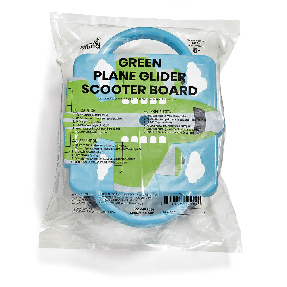 Hand2Mind - Plane Glider Scooter Board - Fly High Series, Green