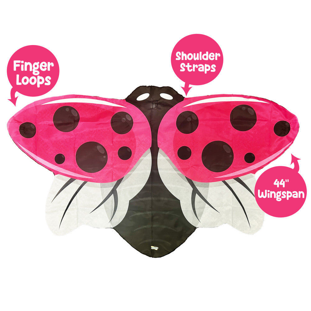 Insect Lore Pink Ladybug Dress-Up Wings for Kids