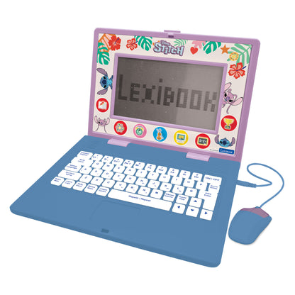 Lexibook Disney Stitch Bilingual Educational Laptop, 170 Activities, Blue