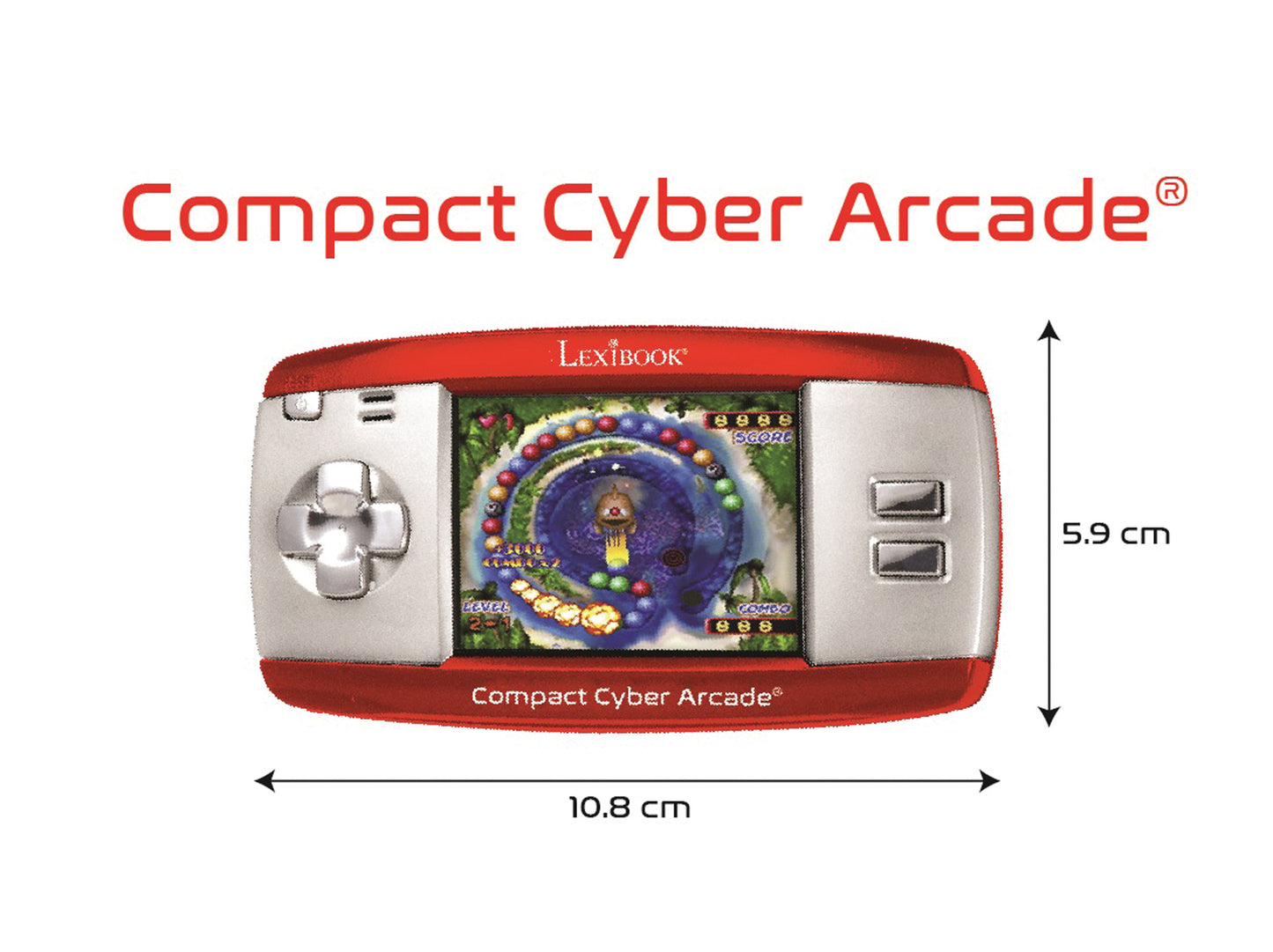 Lexibook Compact Cyber Arcade with 250 Games, Multi-Color Edition