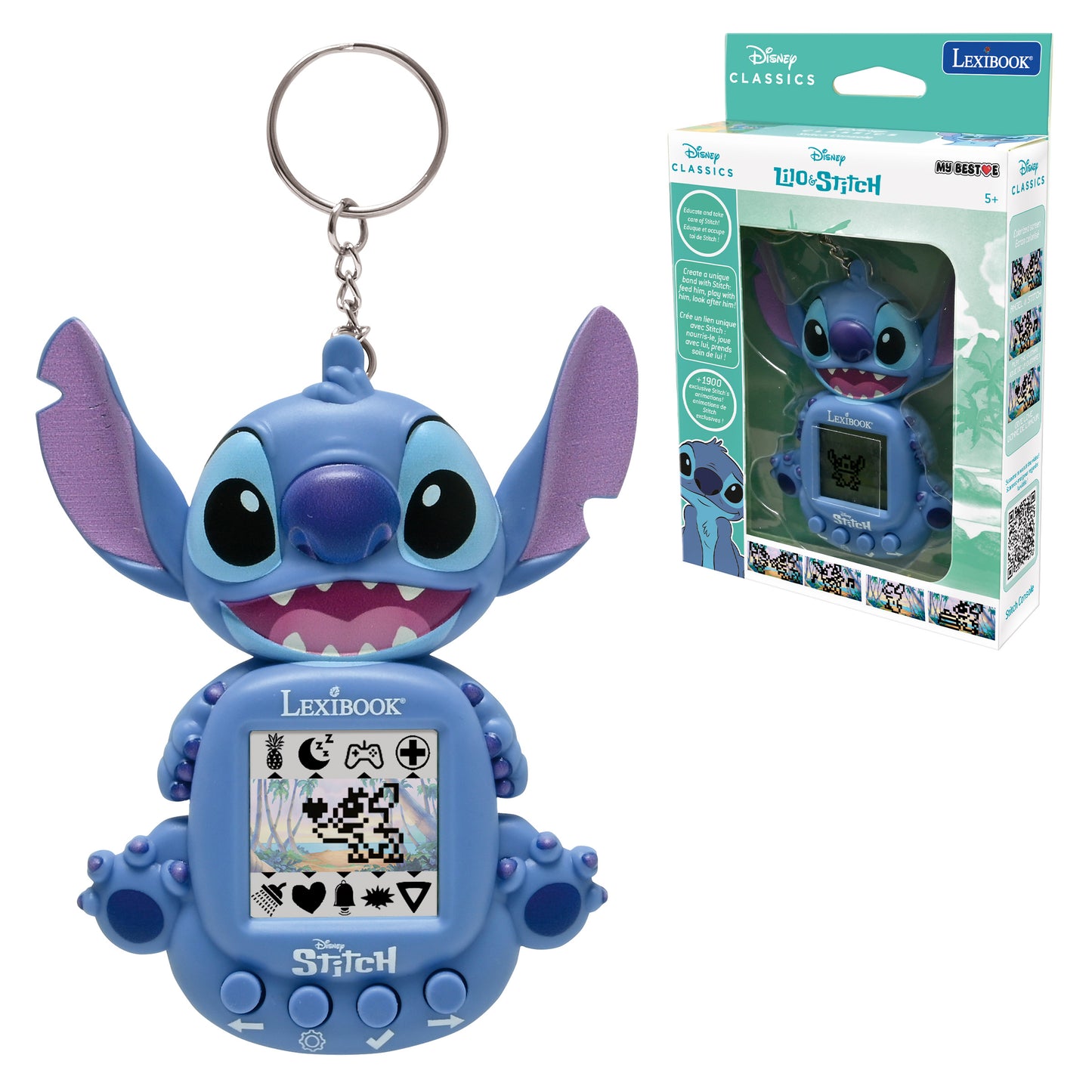 Disney Stitch My Best-E® console with LCD screen including 3 games from Disney Stitch universe