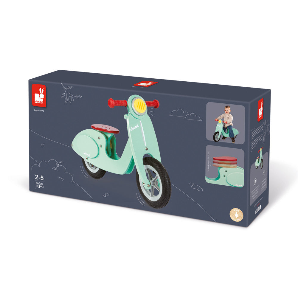 Janod Mint Scooter - Adjustable Wooden Balance Bike
