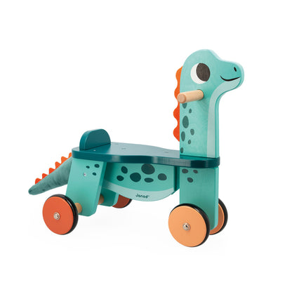 Janod Dino - Ride On Dino Portosaurus - Whimsical Wooden Steed